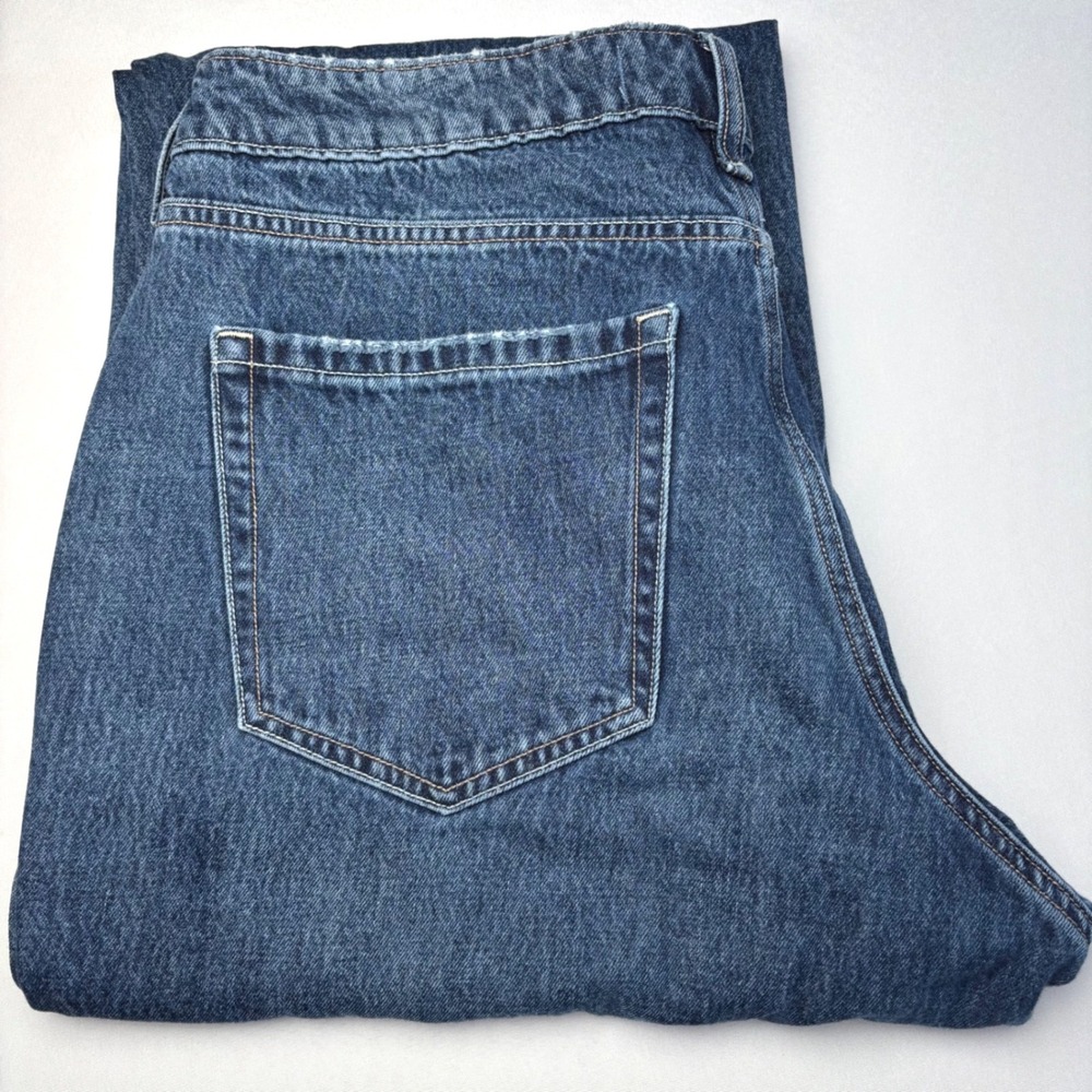 Hollister Curvy Mid-Rise Baggy Jeans 14R W32 Regular Medium Wash Cotton Denim